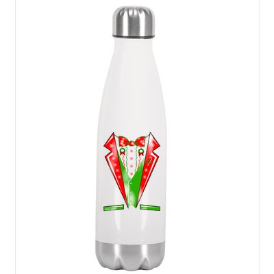 Christmas Tux Tuxedo Stainless Steel Insulated Water Bottle