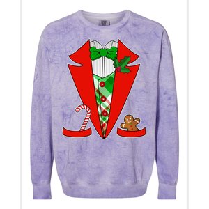 Christmas Tuxedo Costume Top Colorblast Crewneck Sweatshirt