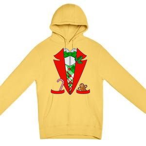 Christmas Tuxedo Costume Top Premium Pullover Hoodie