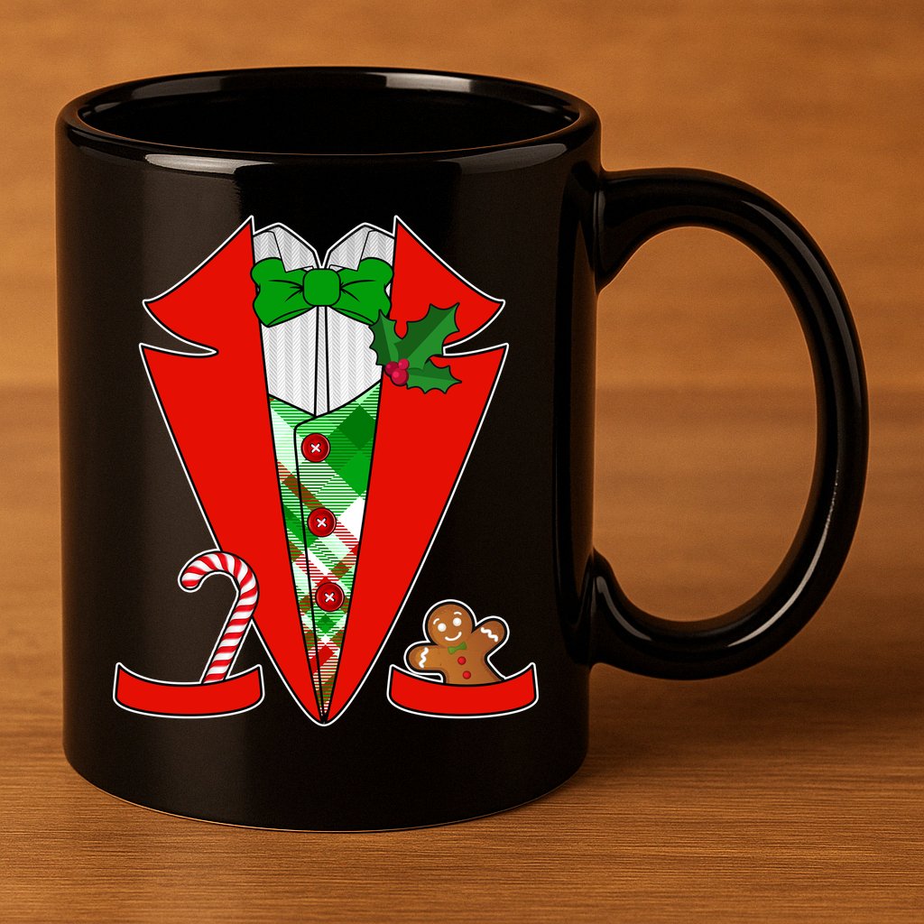 Christmas Tuxedo Costume Top 11oz C Handle Ceramic Mug
