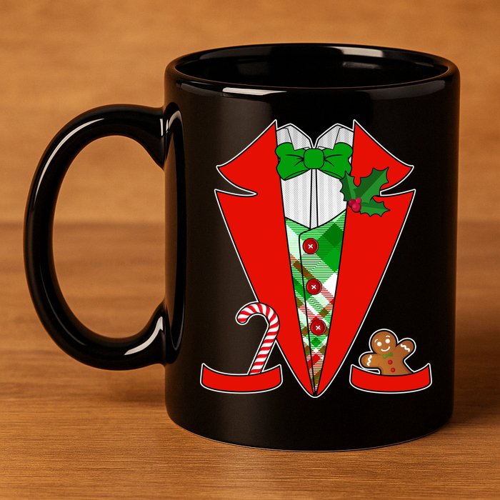 Christmas Tuxedo Costume Top 11oz C Handle Ceramic Mug