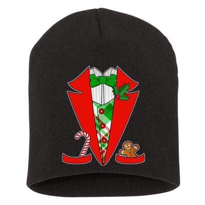 Christmas Tuxedo Costume Top Short Acrylic Beanie