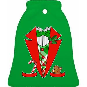 Christmas Tuxedo Costume Top Ceramic Bell Ornament