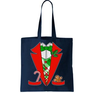 Christmas Tuxedo Costume Top Tote Bag