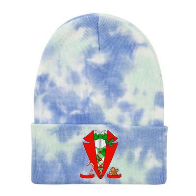 Christmas Tuxedo Costume Top Tie Dye 12in Knit Beanie