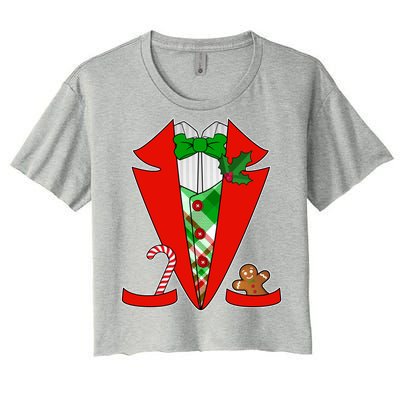 Christmas Tuxedo Costume Top Women's Crop Top Tee