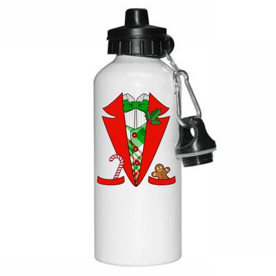 Christmas Tuxedo Costume Top Aluminum Water Bottle 