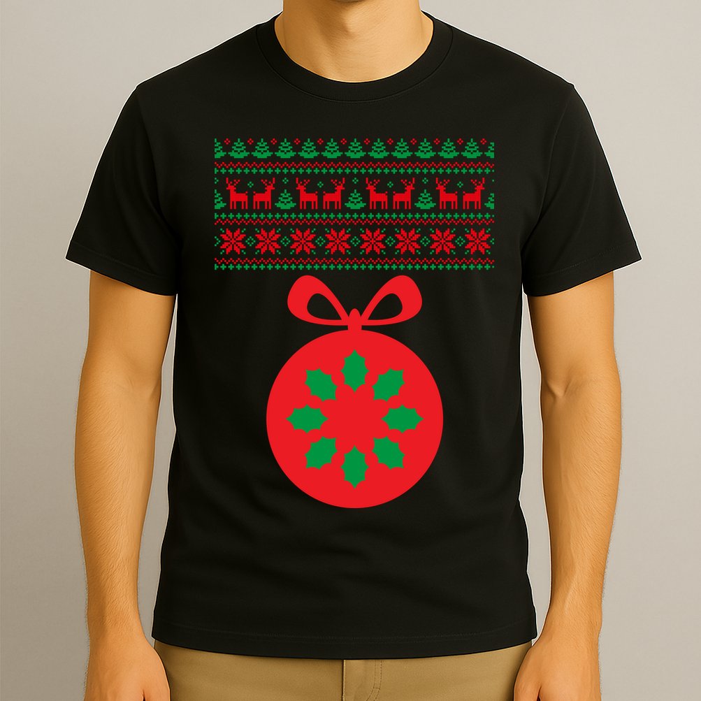 Christmas Ugly Sweater Pregnancy Ornament  T-Shirt