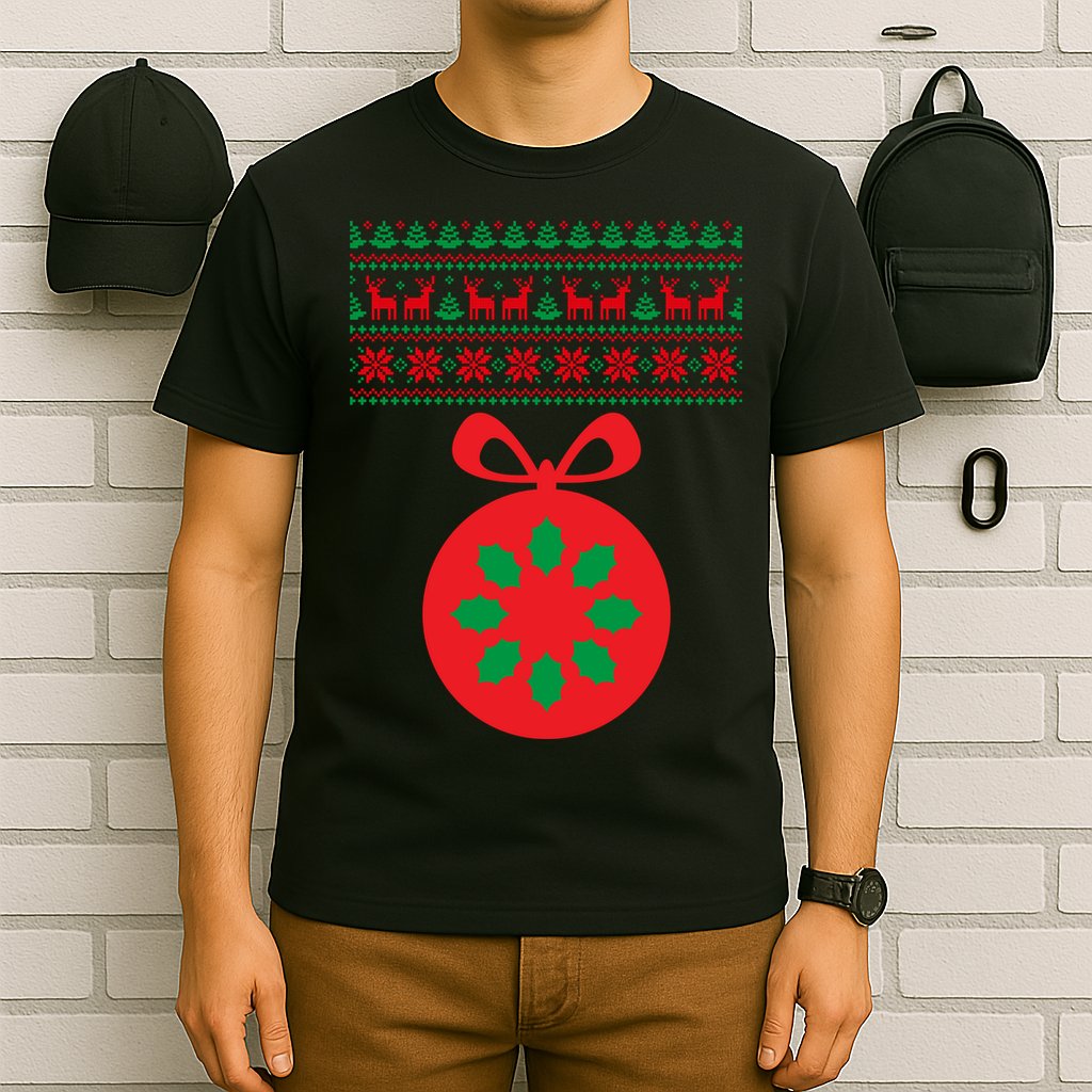 Christmas Ugly Sweater Pregnancy Ornament  T-Shirt