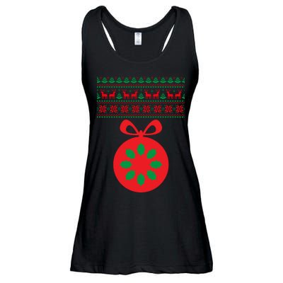 Christmas Ugly Sweater Pregnancy Ornament  Ladies Essential Flowy Tank