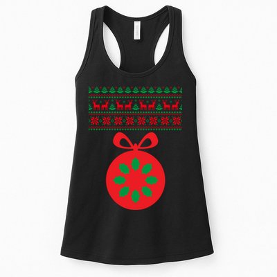 Christmas Ugly Sweater Pregnancy Ornament  Womens Tank Top