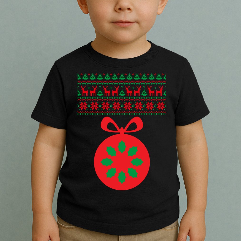 Christmas Ugly Sweater Pregnancy Ornament  Toddler T-Shirt