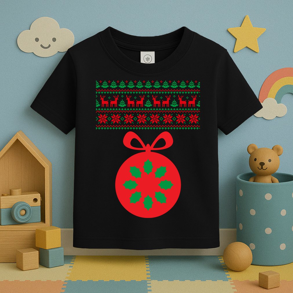 Christmas Ugly Sweater Pregnancy Ornament  Toddler T-Shirt