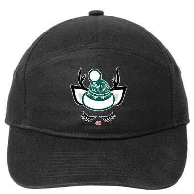 Christmas Unicorn Reindeer 7-Panel Snapback Hat