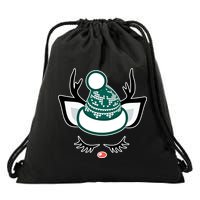 Christmas Unicorn Reindeer Drawstring Bag