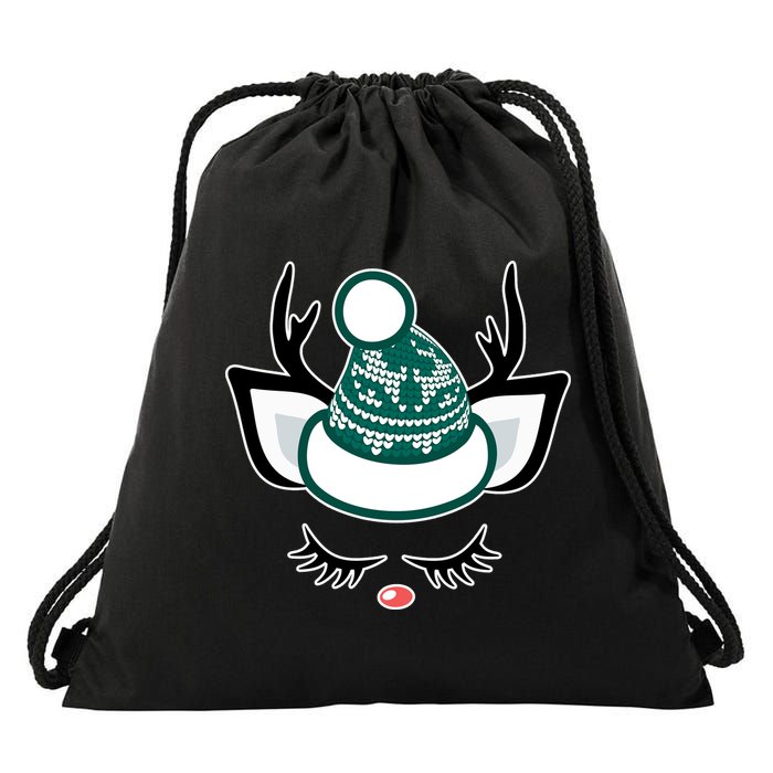 Christmas Unicorn Reindeer Drawstring Bag