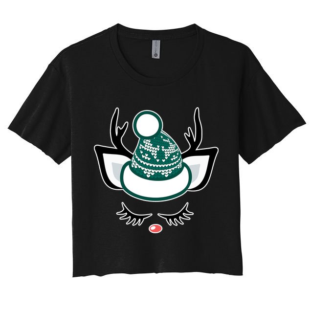 Christmas Unicorn Reindeer Crop Top