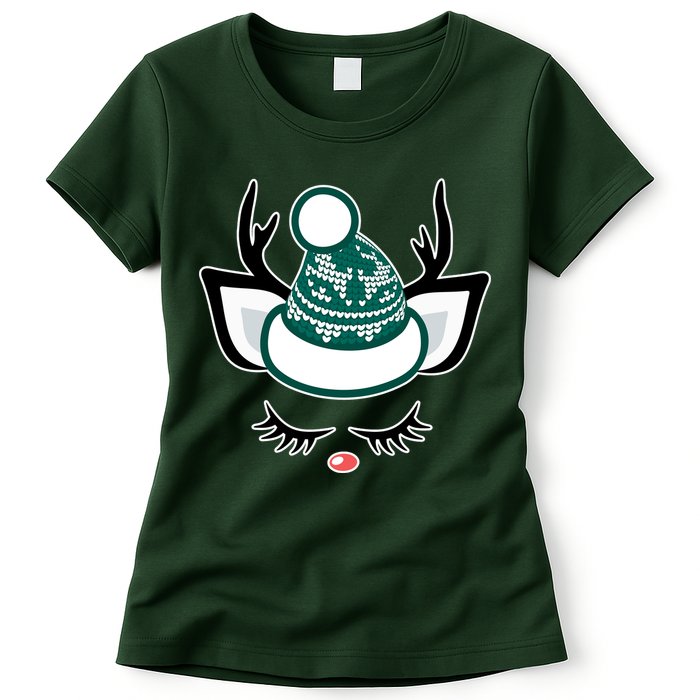 Christmas Unicorn Reindeer Womens T-Shirt