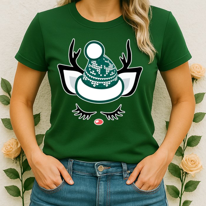 Christmas Unicorn Reindeer Womens T-Shirt