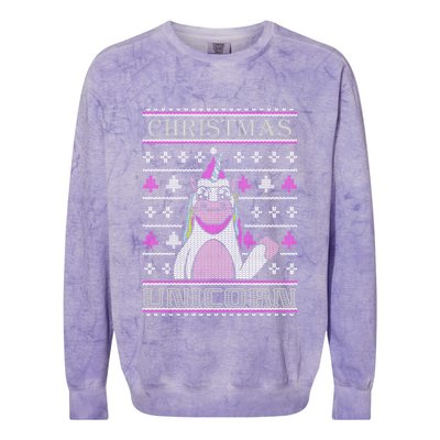 Christmas Unicorn Ugly Sweater Colorblast Crewneck Sweatshirt