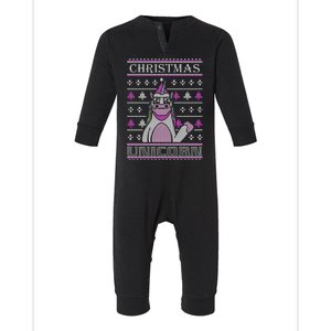 Christmas Unicorn Ugly Sweater Infant Fleece One Piece