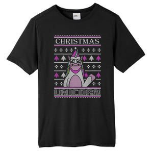 Christmas Unicorn Ugly Sweater Tall Fusion ChromaSoft Performance T-Shirt