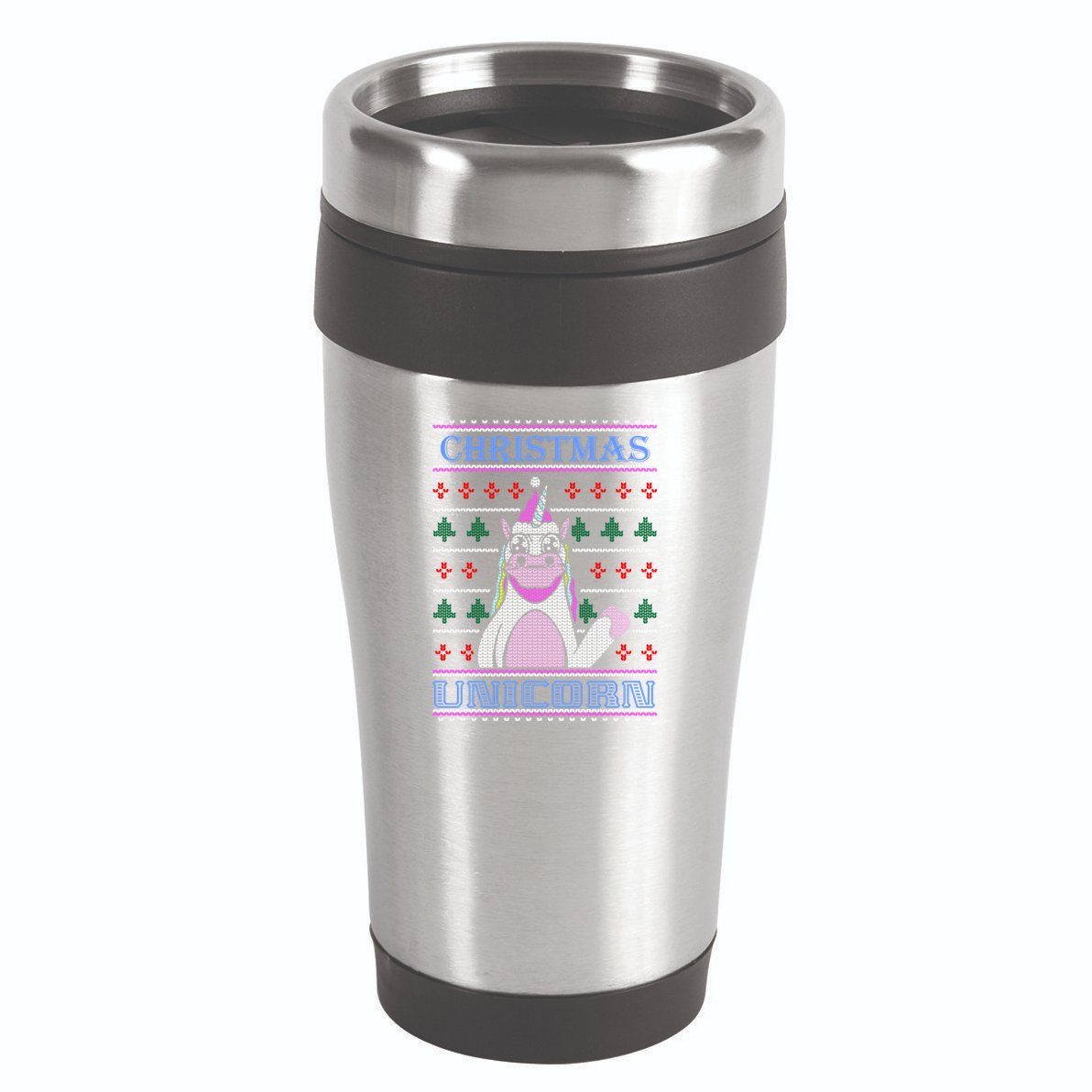 Christmas Unicorn Ugly Sweater 16oz Travel Tumbler