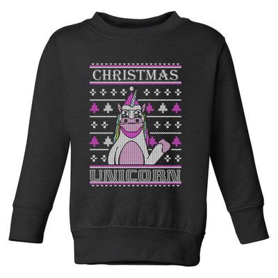 Christmas Unicorn Ugly Sweater Toddler Sweatshirt