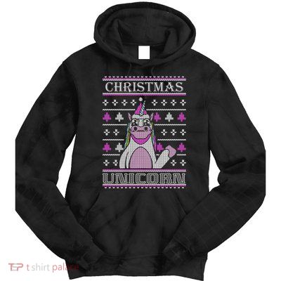 Christmas Unicorn Ugly Sweater Tie Dye Hoodie