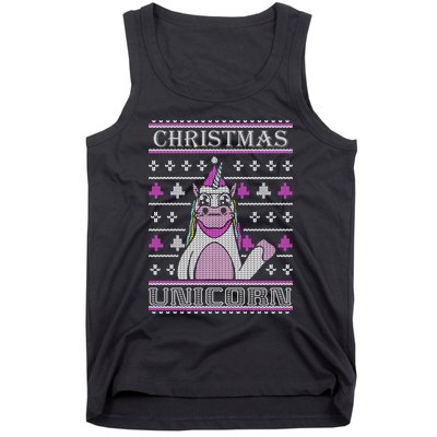 Christmas Unicorn Ugly Sweater Tank Top