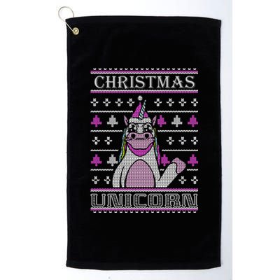 Christmas Unicorn Ugly Sweater Platinum Collection Golf Towel