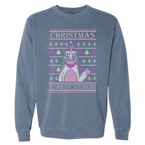 Christmas Unicorn Ugly Sweater Garment-Dyed Sweatshirt