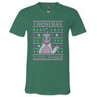 Christmas Unicorn Ugly Sweater V-Neck T-Shirt