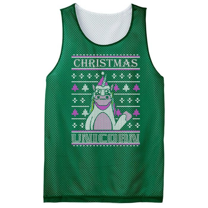 Christmas Unicorn Ugly Sweater Mesh Reversible Basketball Jersey Tank