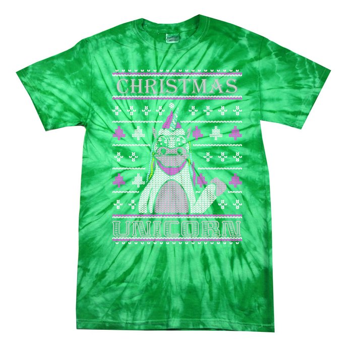 Christmas Unicorn Ugly Sweater Tie-Dye T-Shirt