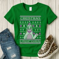 Christmas Unicorn Ugly Sweater Womens T-Shirt