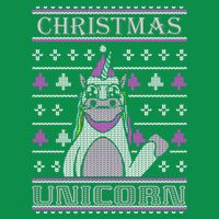 Christmas Unicorn Ugly Sweater Womens T-Shirt
