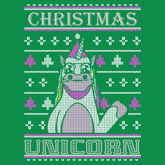 Christmas Unicorn Ugly Sweater Womens T-Shirt