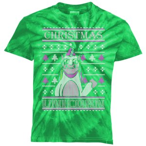 Christmas Unicorn Ugly Sweater Kids Tie-Dye T-Shirt