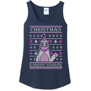 Christmas Unicorn Ugly Sweater Ladies Essential Tank