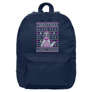 Christmas Unicorn Ugly Sweater 16 in Basic Backpack