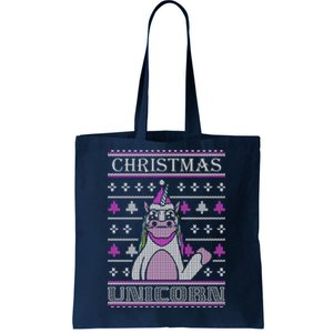 Christmas Unicorn Ugly Sweater Tote Bag