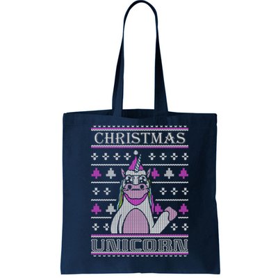 Christmas Unicorn Ugly Sweater Tote Bag