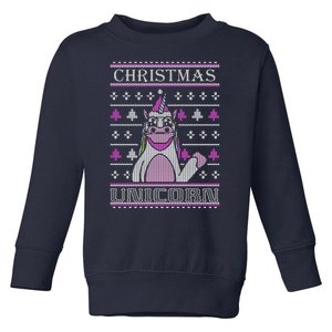 Christmas Unicorn Ugly Sweater Toddler Sweatshirt