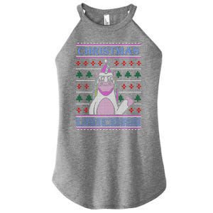 Christmas Unicorn Ugly Sweater Women’s Perfect Tri Rocker Tank