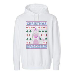 Christmas Unicorn Ugly Sweater Garment-Dyed Fleece Hoodie