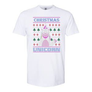 Christmas Unicorn Ugly Sweater Softstyle CVC T-Shirt