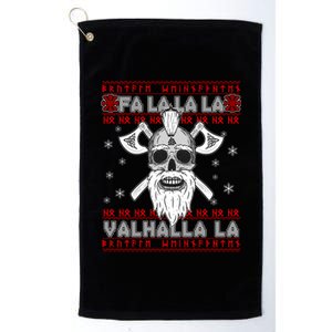 Christmas Valhalla Viking Valknut Skull Ugly Sweater Platinum Collection Golf Towel