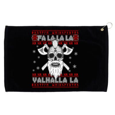 Christmas Valhalla Viking Valknut Skull Ugly Sweater Grommeted Golf Towel