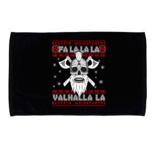 Christmas Valhalla Viking Valknut Skull Ugly Sweater Microfiber Hand Towel